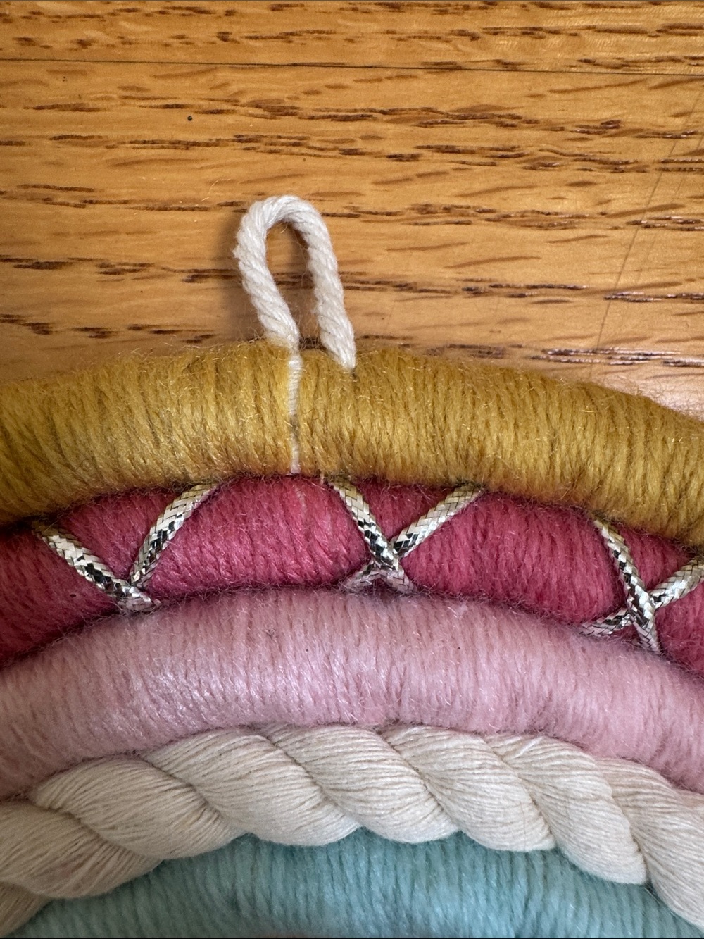 Rainbow Macrame Wall Hanging - Picture 4 of 4